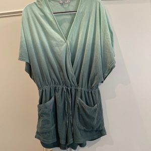 Young faboulous and broke terry green ombré romper